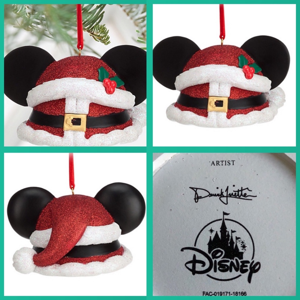 Disney Parks Santa Mickey Hand Painted Xmas Ornament